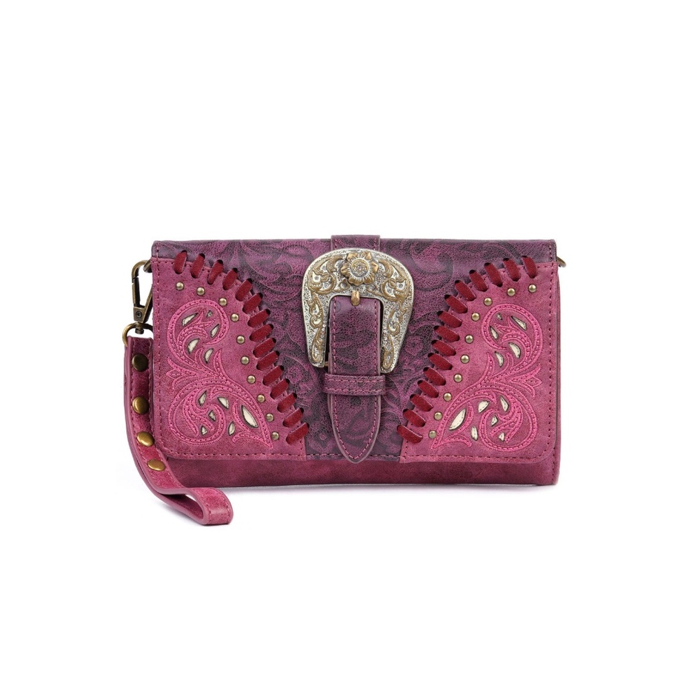 Montana West Buckle Collection Wallet/Crossbody Red